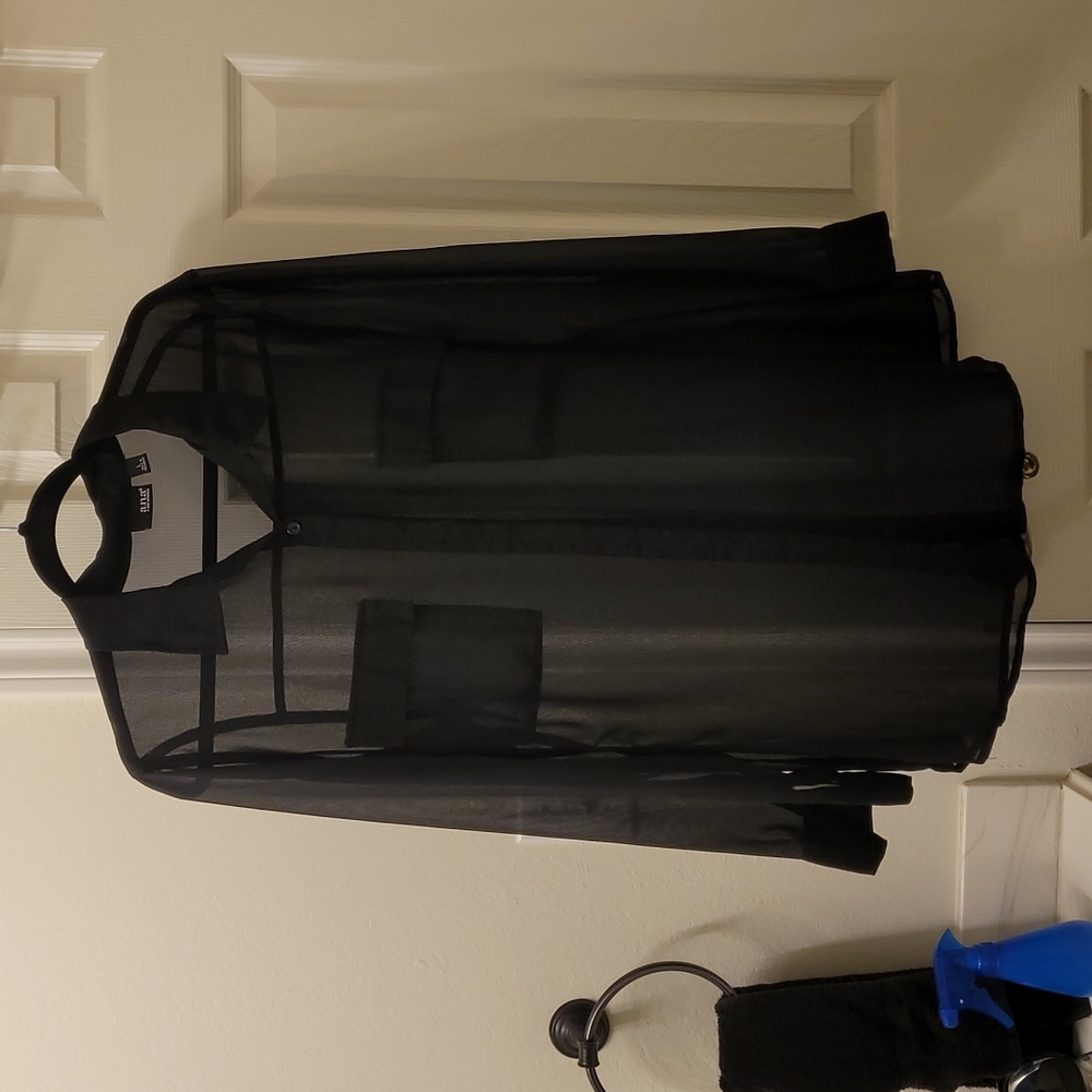 Black see thriugh blouse size Large